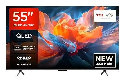 TCL 55T8C - Bästa budget alternativ gaming-TV 2026 - betyg 8/10